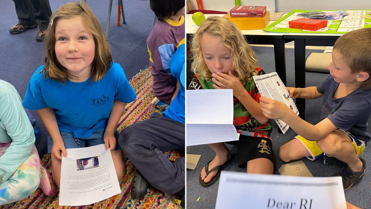 Children from Tanja Public School (left) have invited new penpals from central NSW small school Hermidale (right) to visit the beach. 