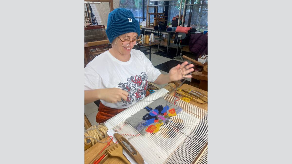 Armidale artist Janna Hayes works on her weaving project in the Kawashima Textile School in Japan. Hayes was the recipient of the NERAM Helen Dangar Memorial Art Bursary in 2023.