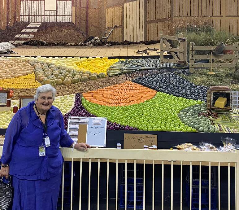 Volunteer Lynette Ann Cregan at the northern district exhibit committee's display at the 2023 Royal Easter Show. Ms Cregan is the recipient of an OAM in this year's King's Birthday Honours list.