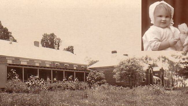 Hospital history: The 1920s open Men's ward veranda and Jeannie Ross Fraser as a baby. She was born in 1923.
