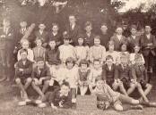 School 100 years ago. The Stonehenge class of 1924 are Back L-R: Cliff Smith, Alan Every, Jim Thompson, Arthur Goodwin, Percy Howarth (Teacher), Buster Smith, Mick Egan, Harry Sharman, Neville Madgwick, Rodney Fakes. Middle L-R: Jane Goodwin, Carmen McAlister, Phyllis McDonald, Topsy Egan, Cynthia Fakes, Verlie McAlister, Zelna Fakes, Cissy Croft, Sybil Madgwick. Front L-R: Bill Freeman, Gordon Smith, Lionel Ruming, Vene Smith, Joan Howarth, Geoffrey Howarth, Clive Egan, Ray Smith, Ron Smith, Lyall Howarth and Jock Smith.