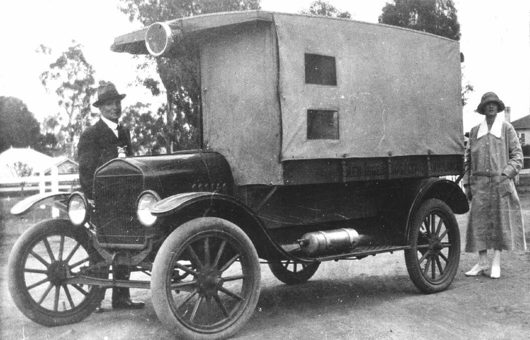 Glen Innes' first motorised ambulance built atop a Model T Ford in 1923. Picture supplied. 